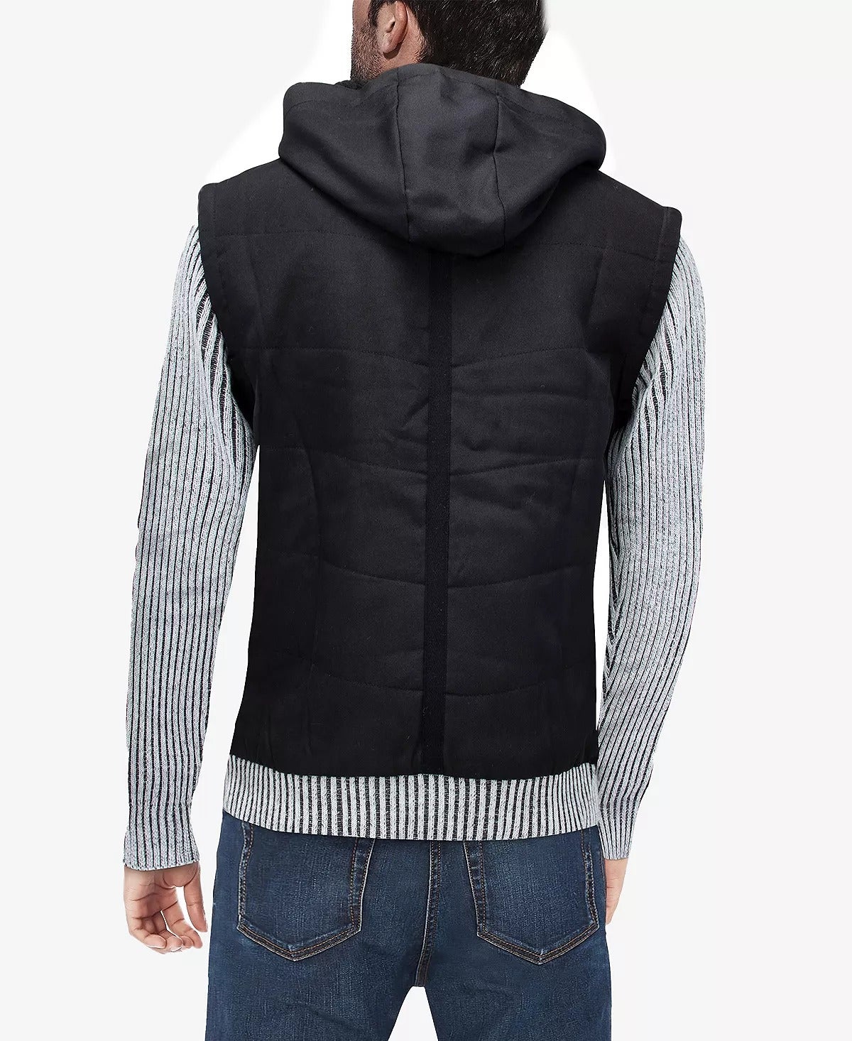 X-Ray Men's Canvas Flap Pocket Full Zip Sweater Jacket Sherpa Hood Size S - $100