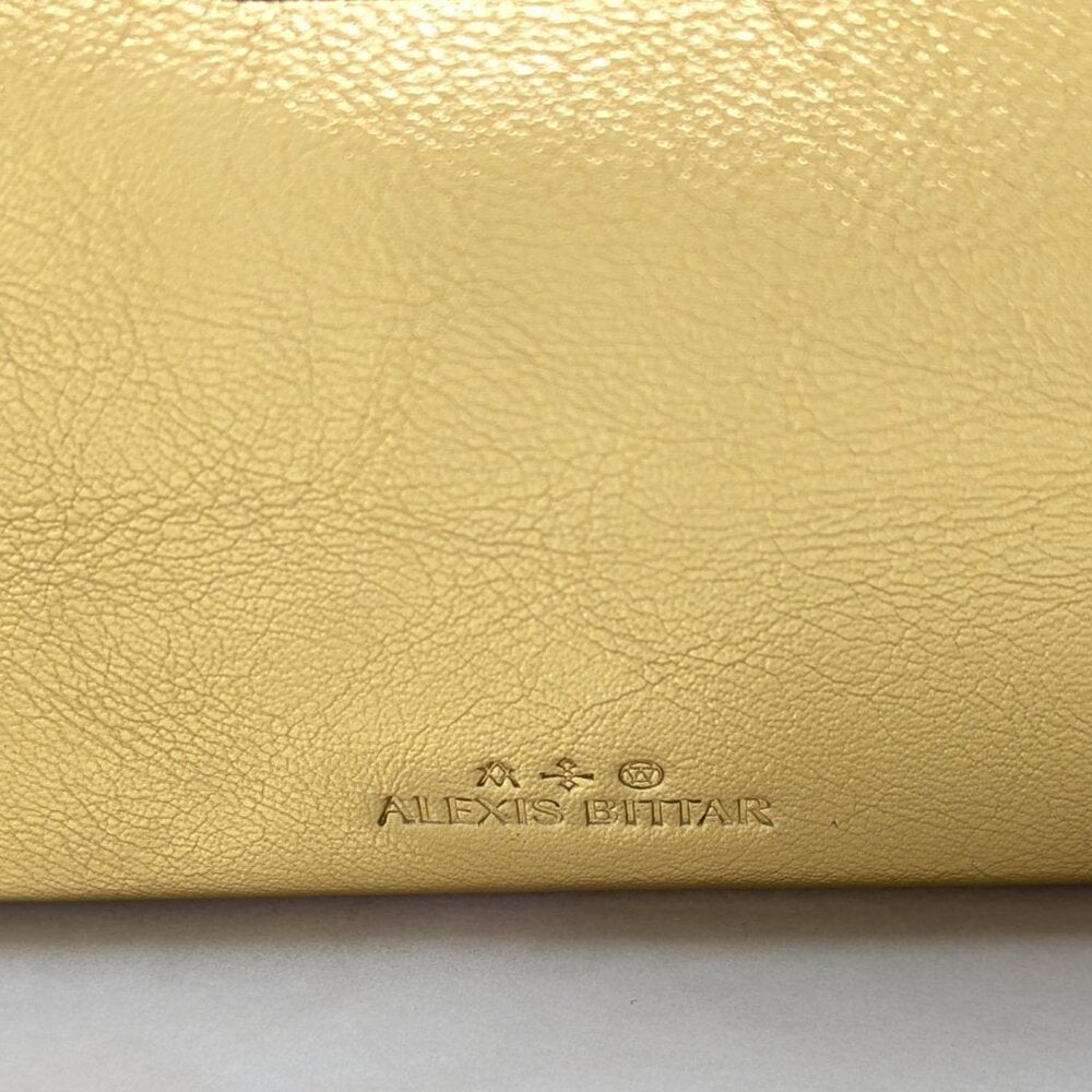 Alexis Bittar The Crumple Convertible Crossbody Bag in Gold Leather (MSRP $395)