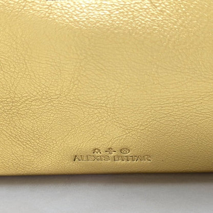 Alexis Bittar The Crumple Convertible Crossbody Bag in Gold Leather (MSRP $395)