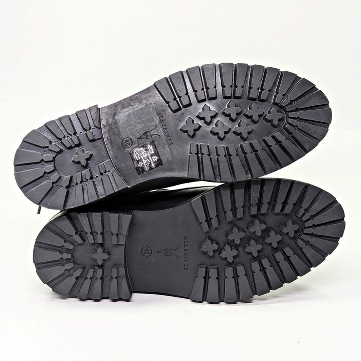 AllSaints Tobias Men's Lace-Up Washed Leather Boots Dark Brown Size 7 MSRP $358