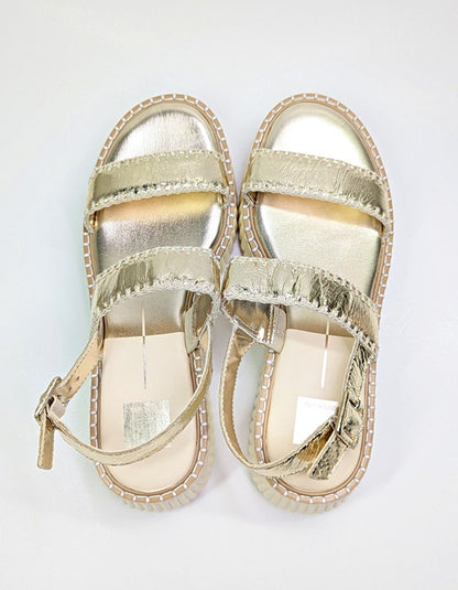 Dolce Vita Daiya Women's Metallic Platinum Platform Sandal Size 9.5 (MSRP $130)