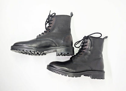 AllSaints Tobias Men's Lace-Up Washed Leather Boots Dark Brown Size 7 MSRP $358