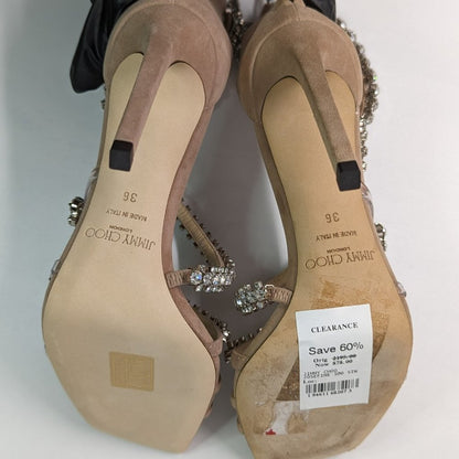 Jimmy Choo Women's Josefine 100 Crystal Heel Sandal Size 36 MSRP $2,195 **READ**