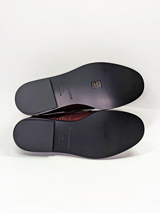 Alexander McQueen Men's Croc Embossed Apron Toe Loafers Size 43.5 (MSRP $990)