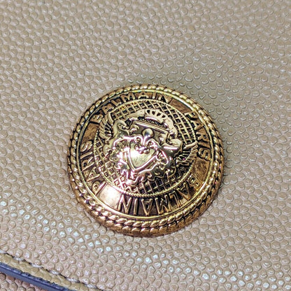 Balmain Emblem Clutch Wallet on Gold Chain in Grained Calfskin (MSRP $950)