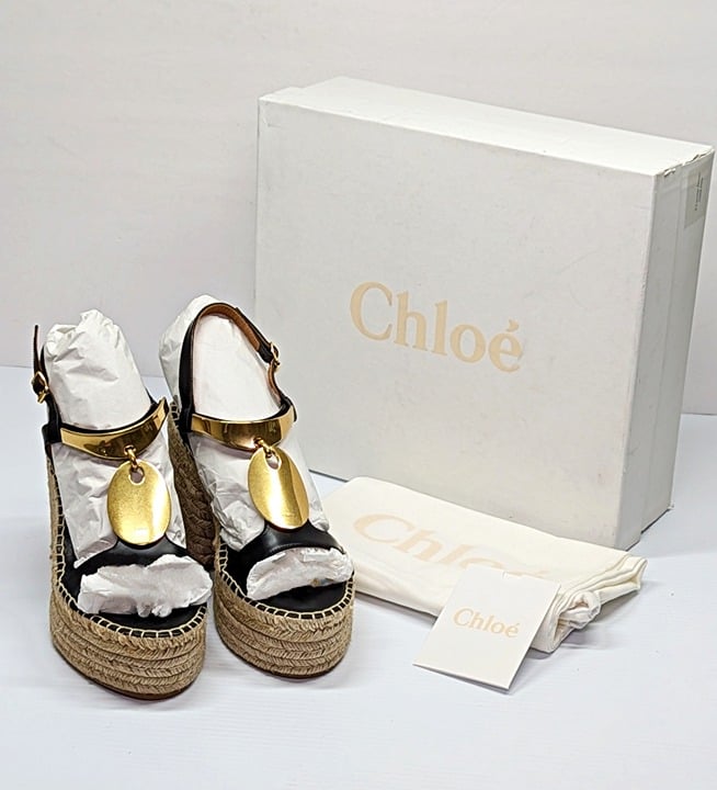 Chloé Women's Pema Strappy Espadrille Platform Sandals Size 37 EU (MSRP $925)