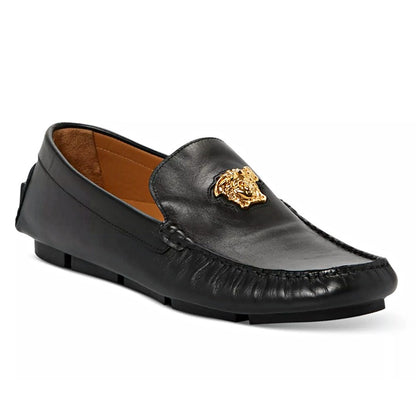 Versace Men's La Medusa Black Calf Leather Loafers Size 43.5 (MSRP $775)