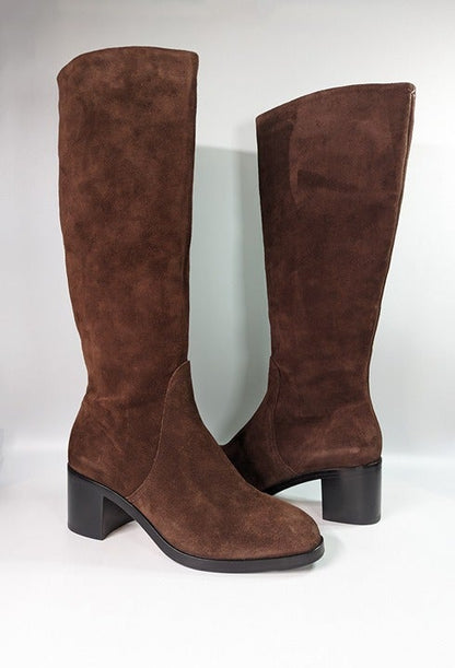 Rag & Bone Women's Hazel Tall Boots Espresso Suede Leather Size 7 (MSRP $650)