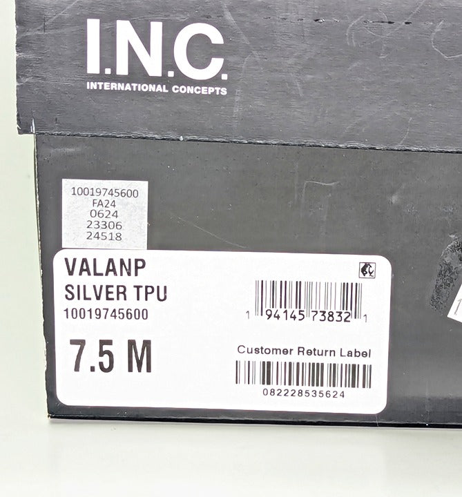 I.N.C. International Concepts Valan Silver Triple Straps Flats Size 7.5 MSRP $80