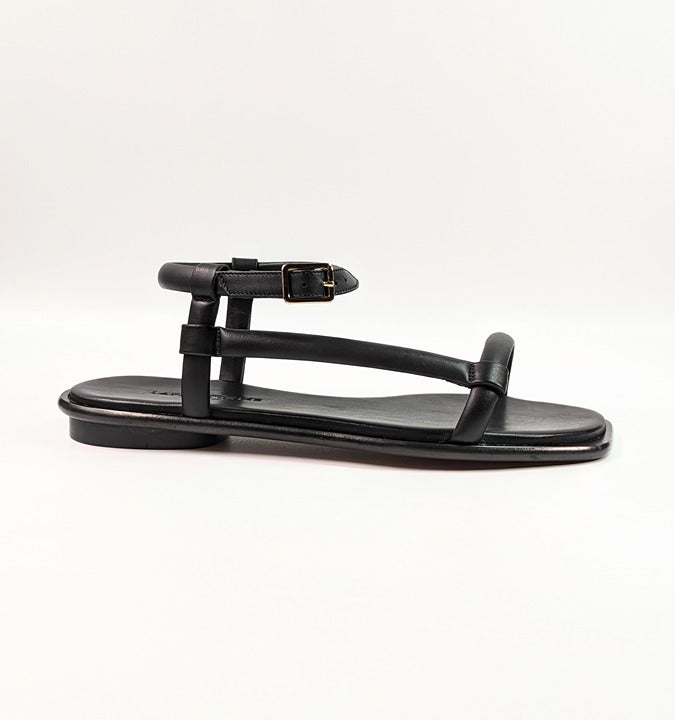 Lafayette 148 Women's Caroline City Ankle Strap Sandal Black Size 36 (MSRP $598)