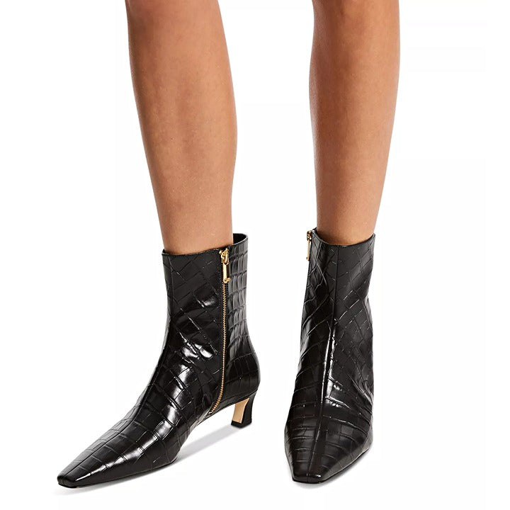 Michael Kors Women's Cosmo Croc-Embossed Booties Kitten Heel Size 6 (MSRP $175)