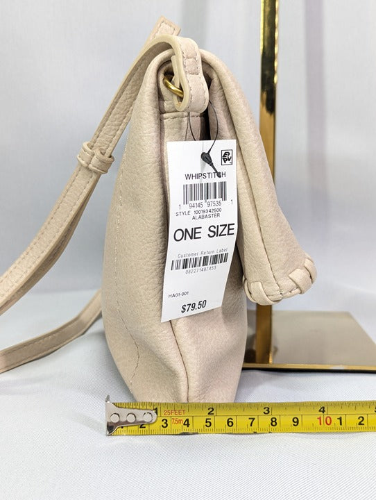 Style & Co Whipstitch East West Flap Small Crossbody in Alabaster (MSRP $80)