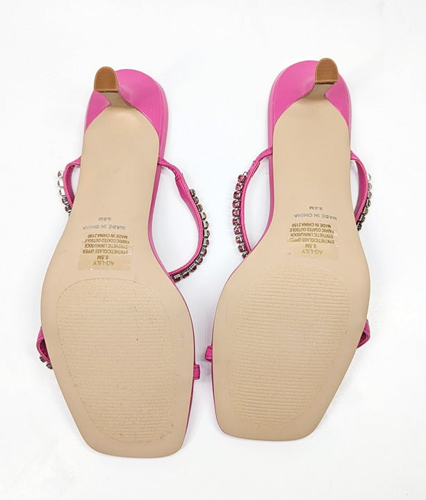 Aqua Women's Lily Slip On Embellished Sandals Pink Size 8.5 (MSRP $138)