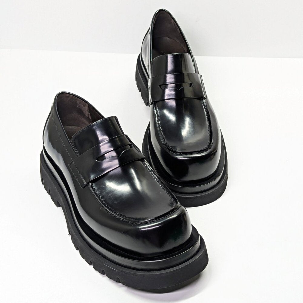 Bottega Veneta Men's Leather Slip On Lug Penny Loafers Size 42.5 (MSRP $1,300)