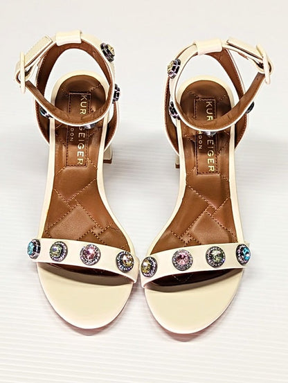 Kurt Geiger London Women's Octavia Embellished Heel Sandals Size 38.5 MSRP $220