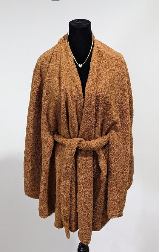 INC international Concepts Sherpa Faux Fur Belt kimono Shawl (MSRP $88)