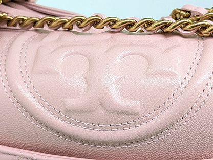 Tory Burch Fleming Soft Grain Leather Convertible Shoulder Bag Blush (MSRP $528)