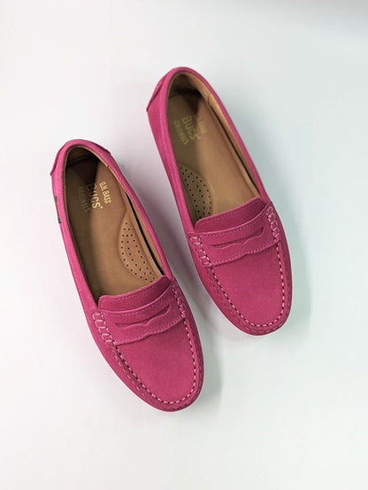 G.H. BASS Women's Dylan Driver Moc Loafers Magenta Suede Size 6 (MSRP $165)