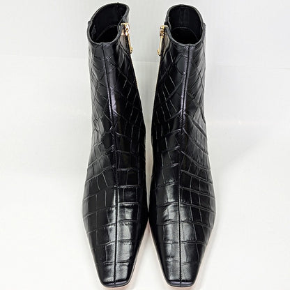 Michael Kors Women's Cosmo Croc-Embossed Booties Kitten Heel Size 6 (MSRP $175)