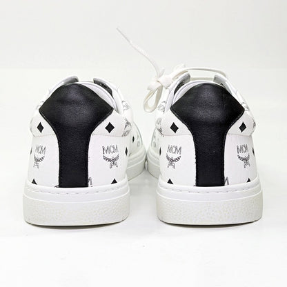 MCM Men's Terrain Derby Visetos Logo White Leather Sneakers Size 41 (MSRP $450)