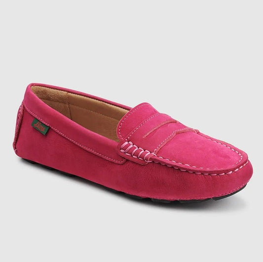 G.H. BASS Women's Dylan Driver Moc Loafers Magenta Suede Size 7.5 (MSRP $165)