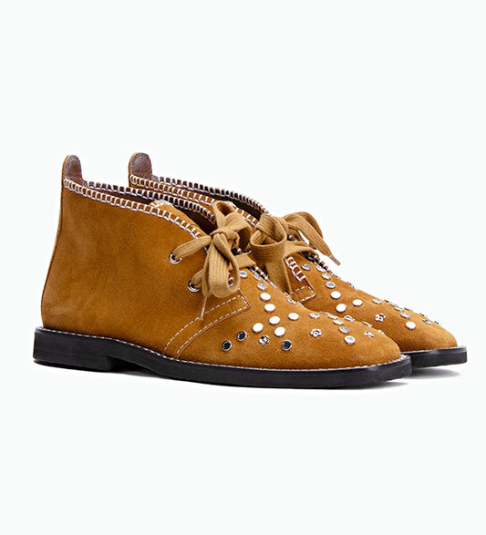 Wales Bonner Men's Studded Calf Suede Desert Studs Boots Size 43 (MSRP $1,050)