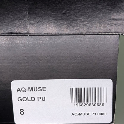 Aqua Muse Women's Strappy Gold Faux Leather Strappy Sandals Size 8 (MSRP $118)
