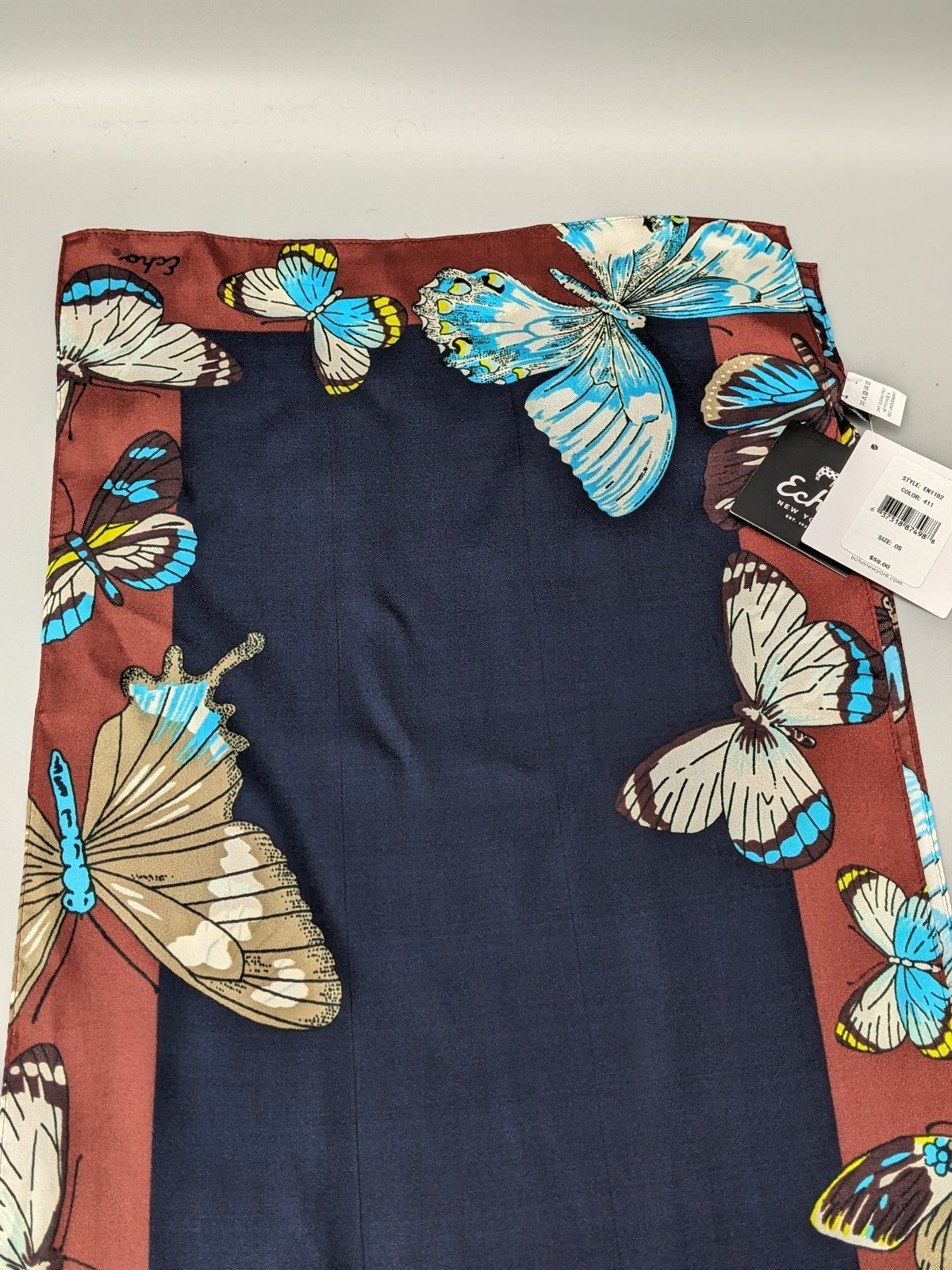 Echo Butterfly Border Silk Scarf (MSRP $59)