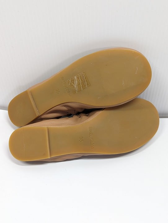 See by Chloé Jane Women's Leather Ballet Flats Light Beige Size 5 US (MSRP $235)