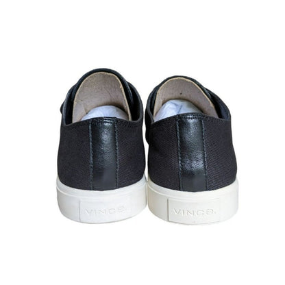 Vince Blair Velcro Women's Black Canvas Sneaker Size 11M (MSRP $225)