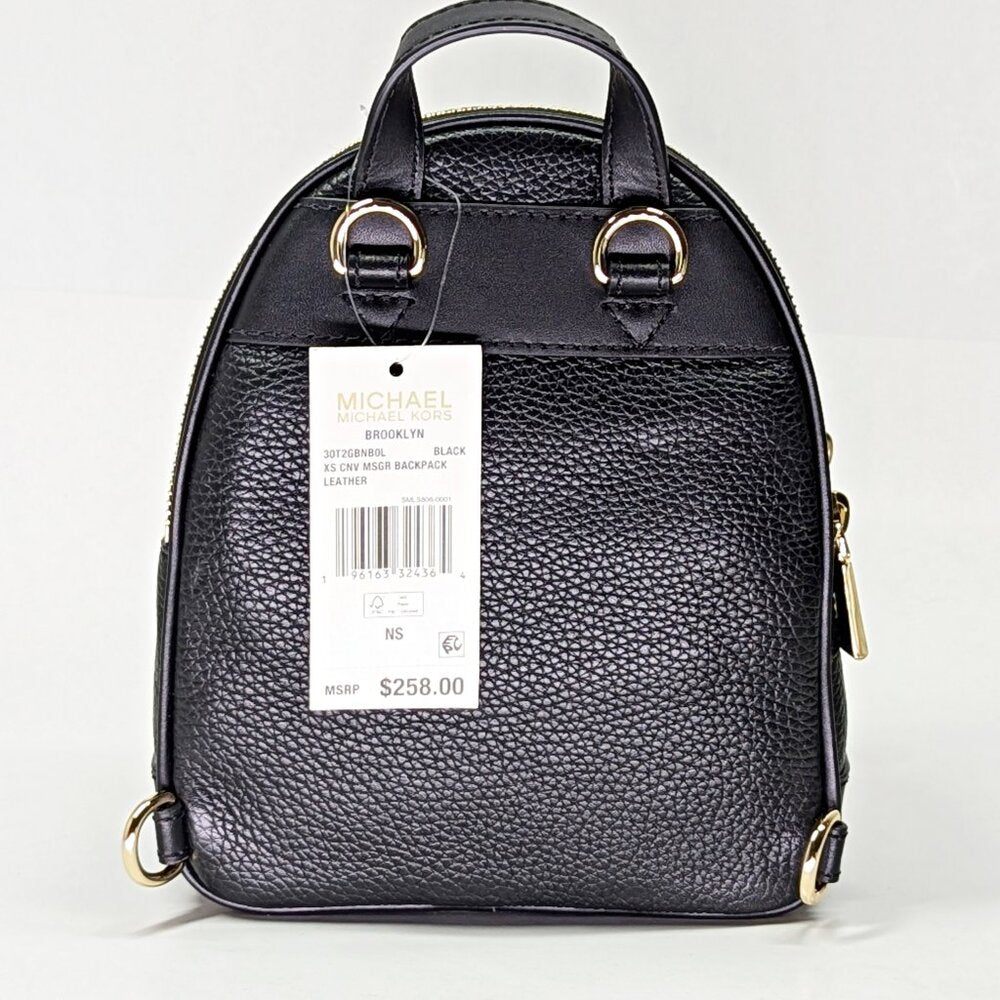 Michael Kors Brooklyn Mini Leather Pebbled Messenger Backpack (MSRP $258)