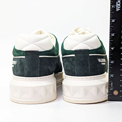 NWOB Valentino Garavani Men's Green Suede One Stud Trainers Size 46 (MSRP $980)