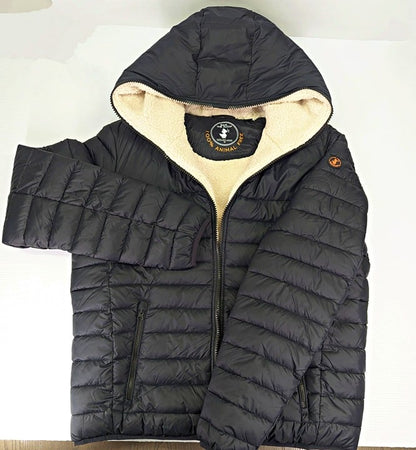 Save The Duck Men's Morus Black Hooded Jacket Size XL (MSRP $278)