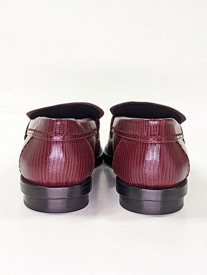 Alexander McQueen Men’s Jupiter Leather Moccasins Burgundy Size 46 (MSRP $990)