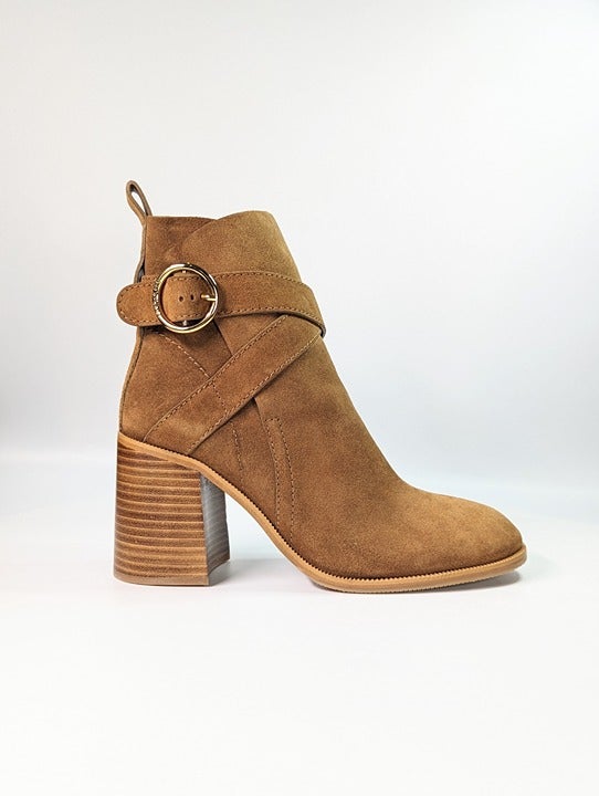 See By Chloé Women's Lyna Ankle Boot Tan Suede Size 40 EU / 10 US (MSRP $525)