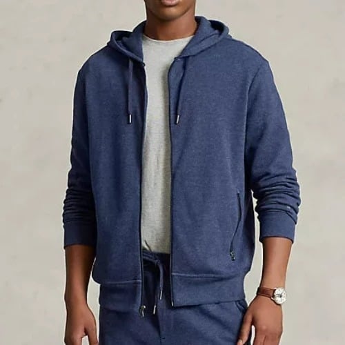 Polo Ralph Lauren Men's Double Knit Tech Zip-Up Hoodie Navy Size XXL (MSRP $228)