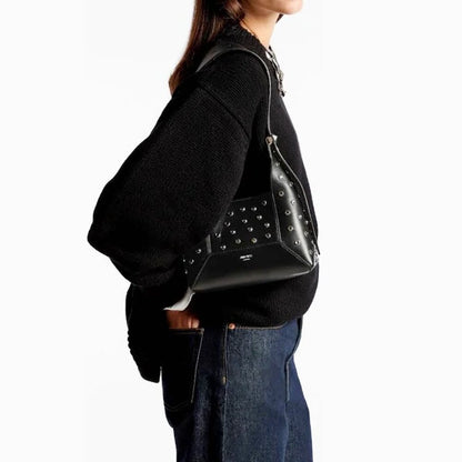 Jimmy Choo Diamond Hobo Black Leather Crystal Shoulder Bag (MSRP $1,595)