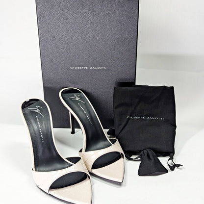 Giuseppe Zanotti Intrigo 90mm Crocodile Beige Mule Sandals Size 38 (MSRP $795)