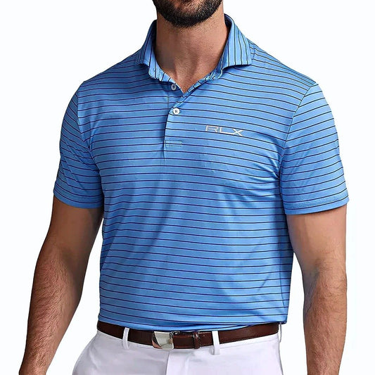 RLX Ralph Lauren Men's Blue Multi Performance Golf Polo Shirt Size XL MSRP $110