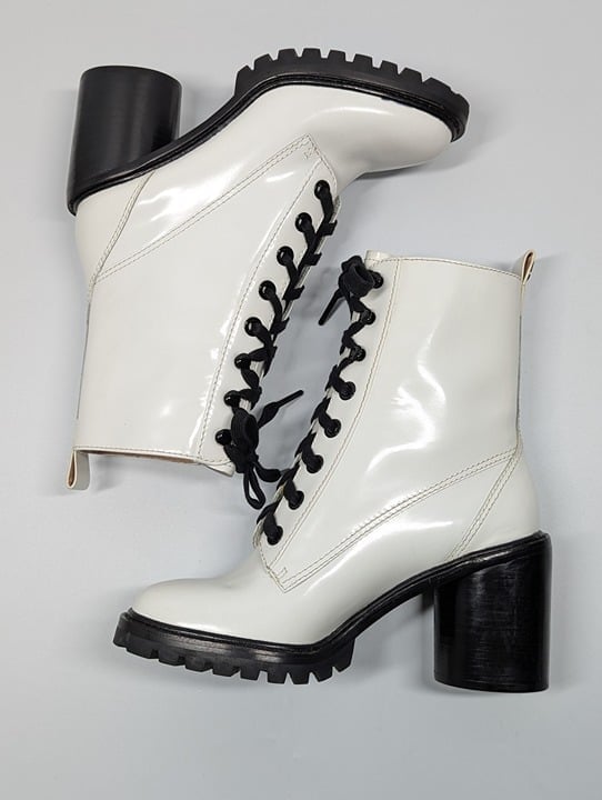 Marc Jacobs Women's Ryder White Leather High-Heel Booties Size 38 EU (MSRP $495)