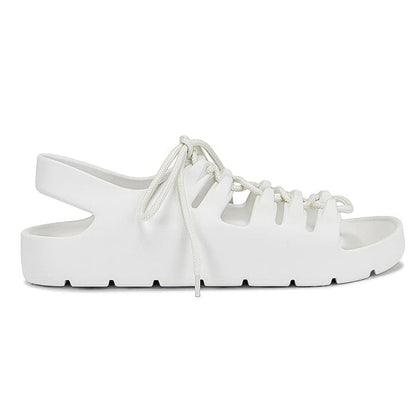 Bottega Veneta Women's White Jelly Lace Up Sandals Size 39 EU (MSRP $490)