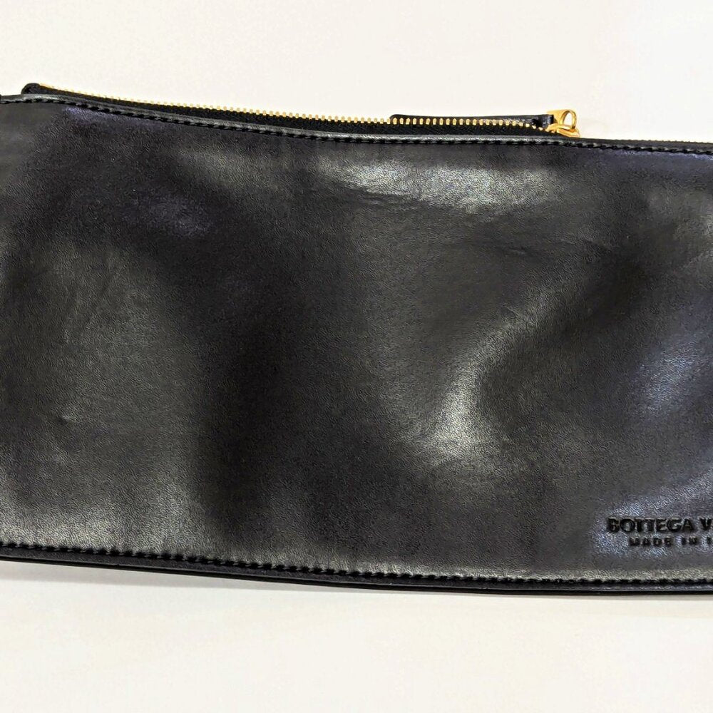 Bottega Veneta Arco Women's Raffia Tote Bag Leather Pouch in Black (MSRP $3,000)