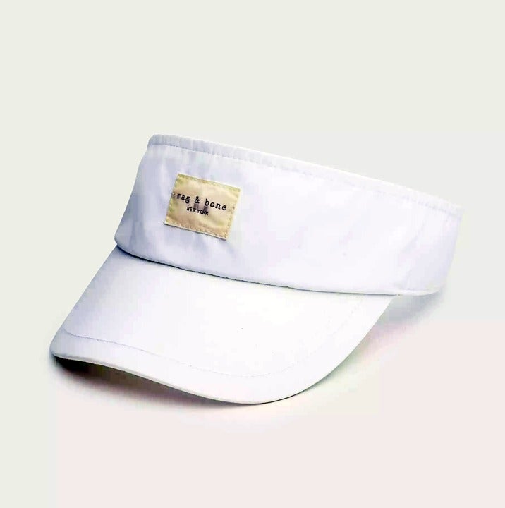 Rag & Bone Women's Addison Visor Polyester Hat Antique White (MSRP $85)