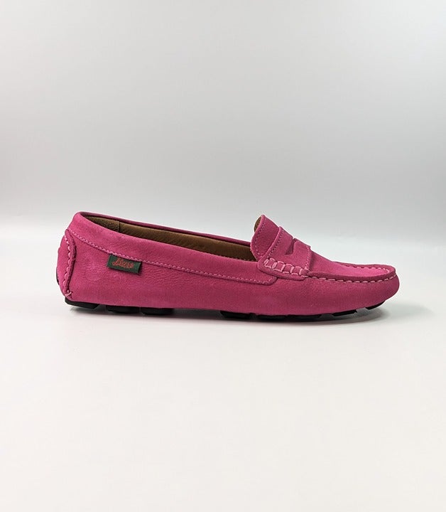 G.H. BASS Women's Dylan Driver Moc Loafers Magenta Suede Size 6 (MSRP $165)