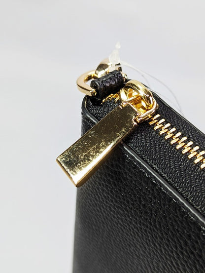 Michael Kors Black Leather Large Flat Multi Function Wristlet Wallet (MSRP $158)