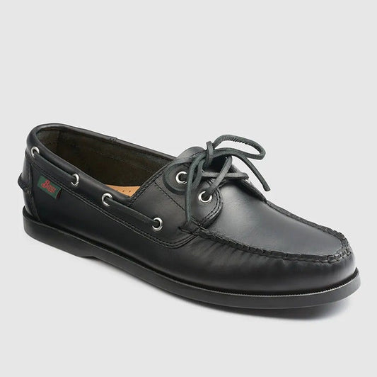 G.H. Bass Men's Black Leather Hampton Boat Shoes Size 8 M (MSRP $85)