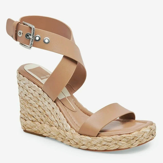 Dolce Vita Women's Aldona Cafe Leather Wedge Sandal Size 9 (MSRP $130)