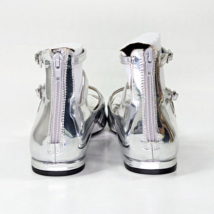I.N.C. International Concepts Valan Silver Triple Straps Flats Size 8 MSRP $80