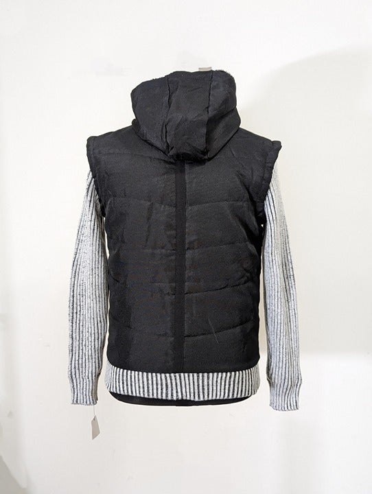 X-Ray Men's Canvas Flap Pocket Full Zip Sweater Jacket Sherpa Hood Size S - $100