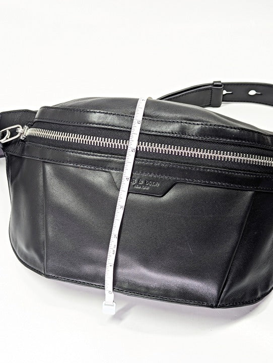Rag & Bone Black Leather Commuter Fanny Pack Bag (MSRP $395)